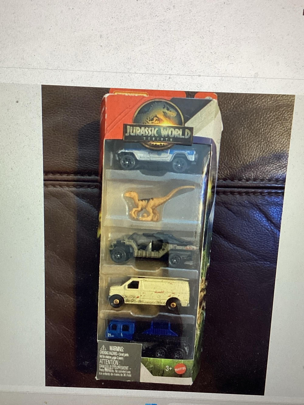 Jurassic World Mini Vehicles Set with Dinosaur - Blue, Tan, Black, White